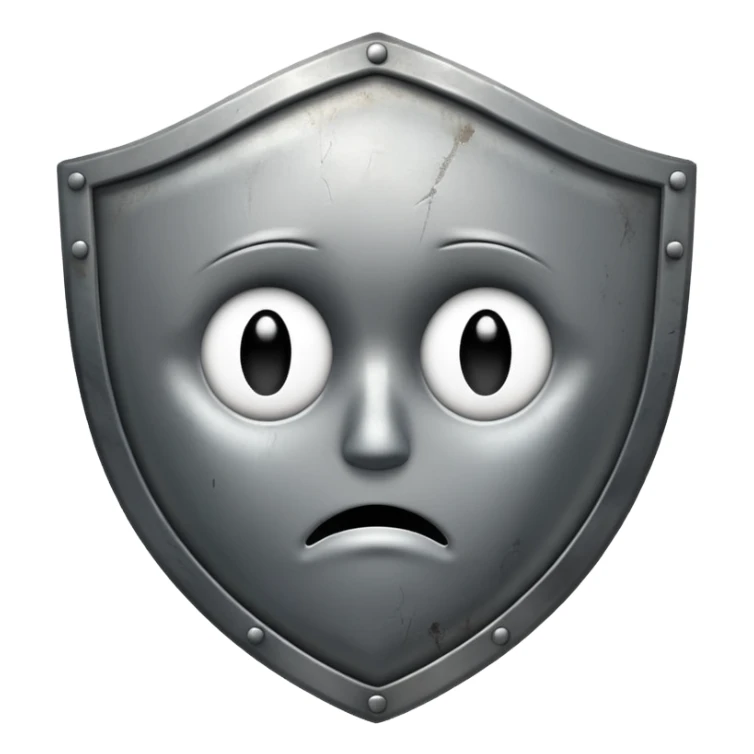 you know the emoji "sadge". i want a shield with that same expression and face :shieldge: like a sad shield but it needs to be sad not smiling sticker