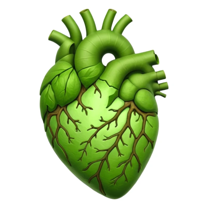 Anatomic heart composed of matcha coffee sticker