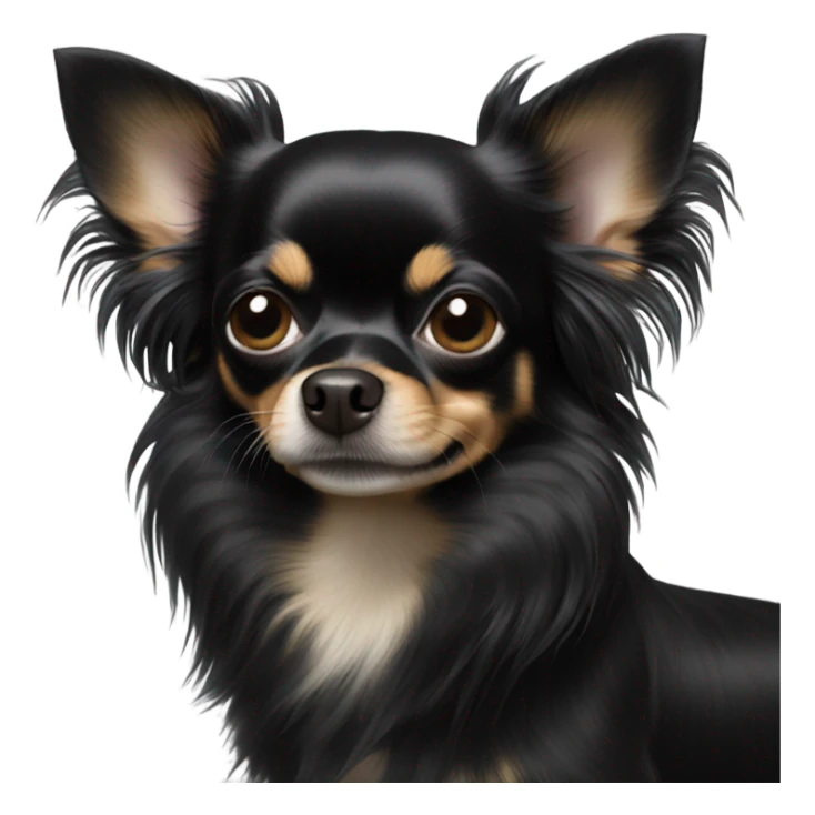 Long hair all black Chihuahua sticker