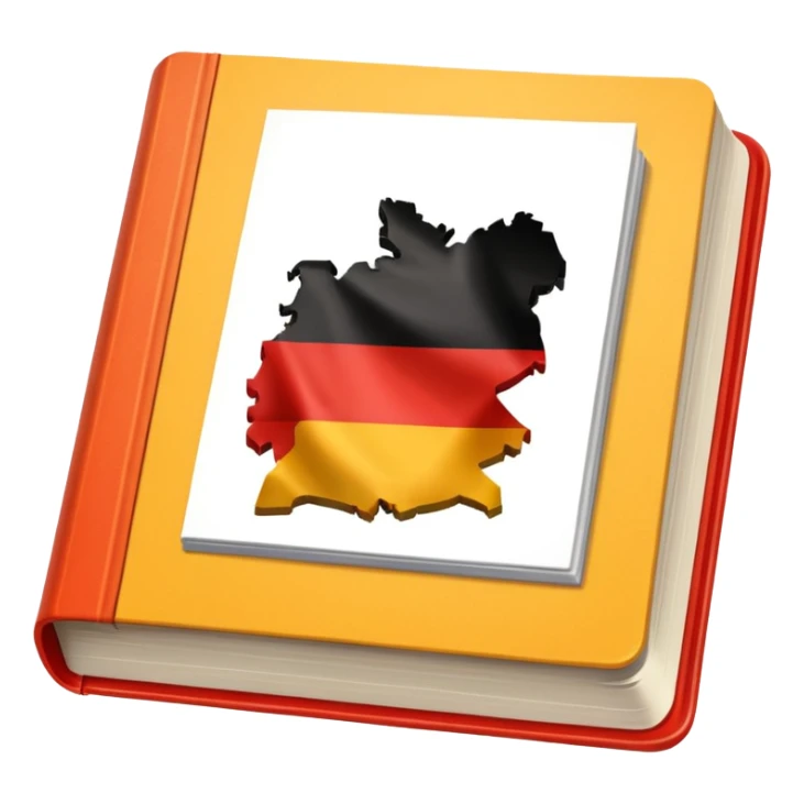 opened school textbook with a fragment of Germany sticker