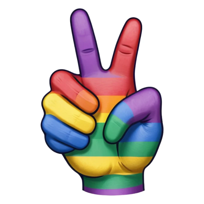 hand giving thumbs up, pride flag pattern with trans, black, and intersex elements sticker