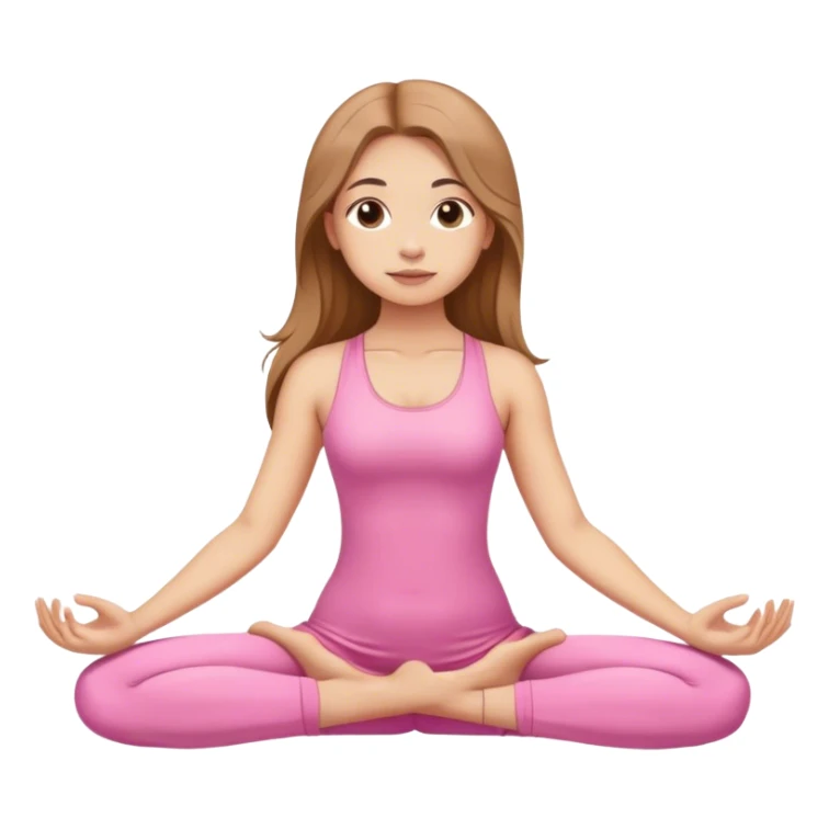 Pink dressed long light brown girl doing yoga  sticker