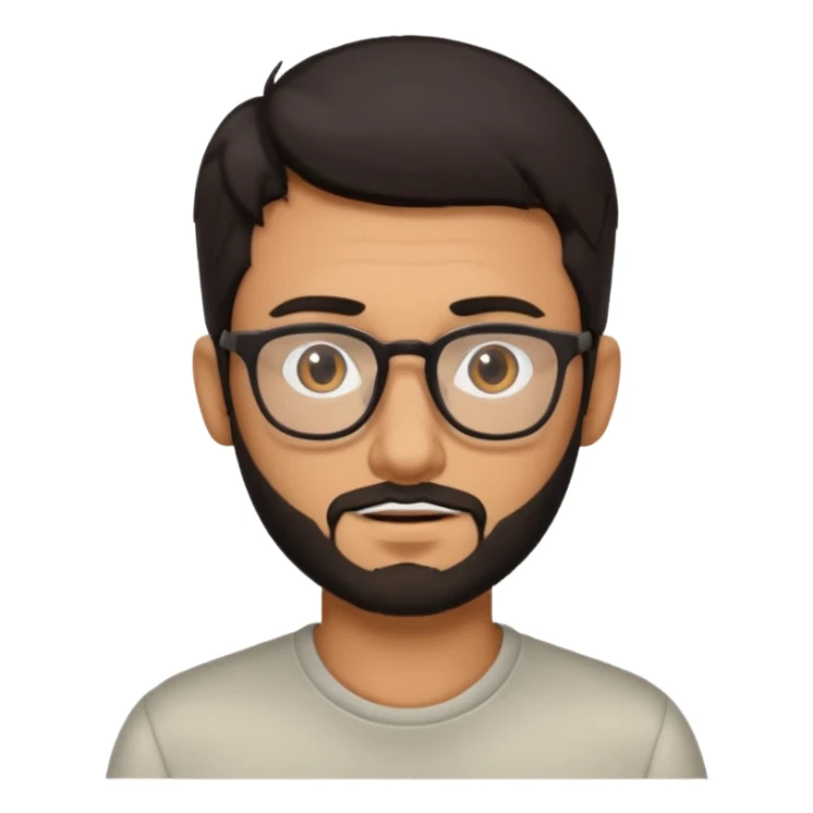 chico con gafas y barba corta moreno sticker