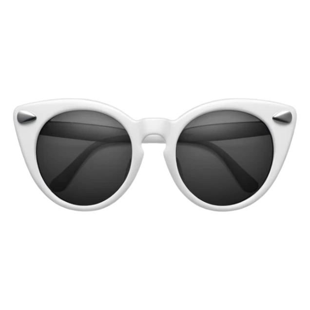 white catseye sunglasses with dark lenses sticker