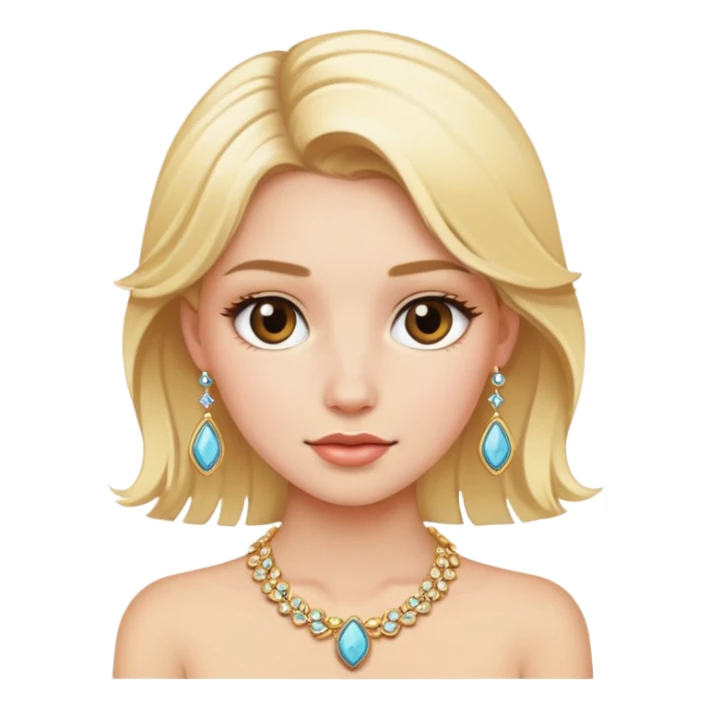 blonde girl portrait with jewelry sticker