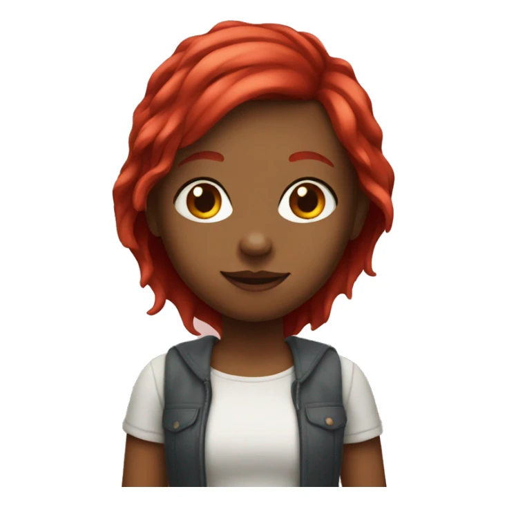 Girl with cherry red hair sticker