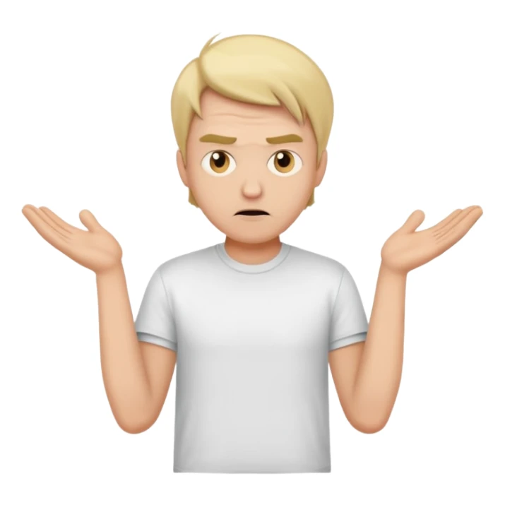 cool confused men person shrug pose sticker