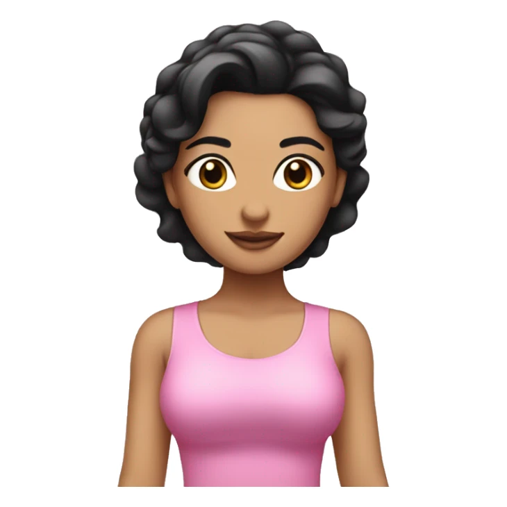 Pink Pilates princess with black hair  sticker