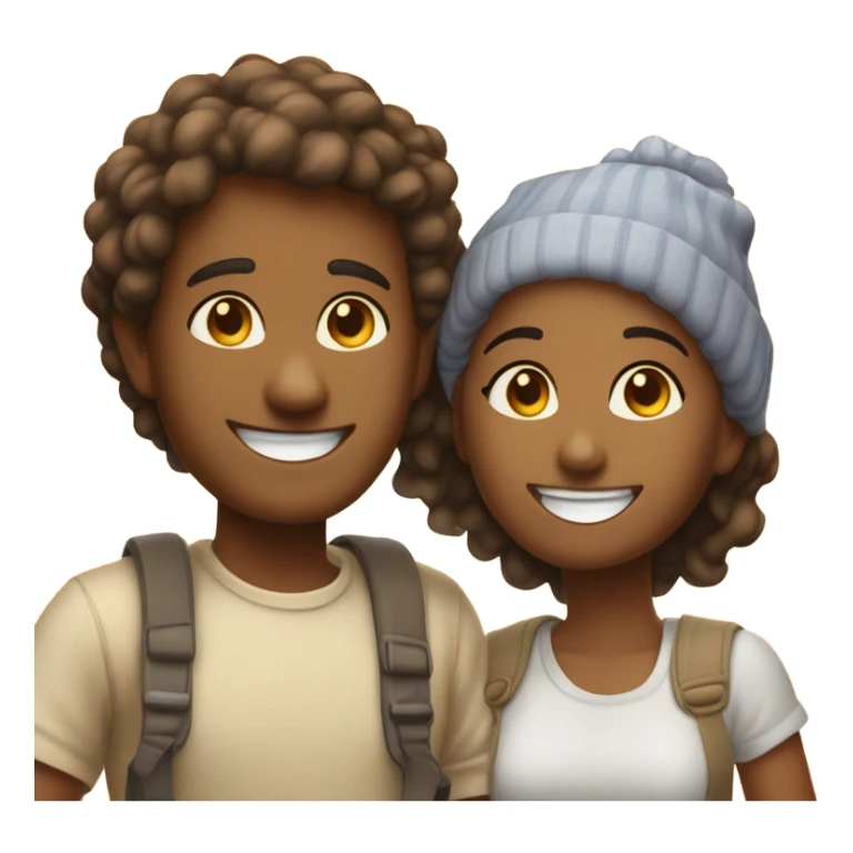 cheerful couple in sunlight in Mykonos  sticker