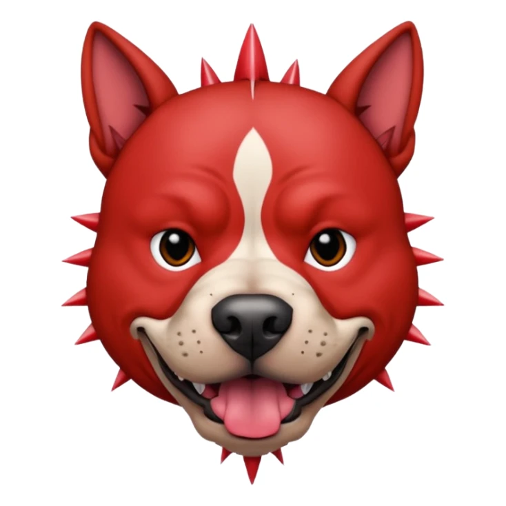 very tattoed face pitbull dog with red spiky hair sticker