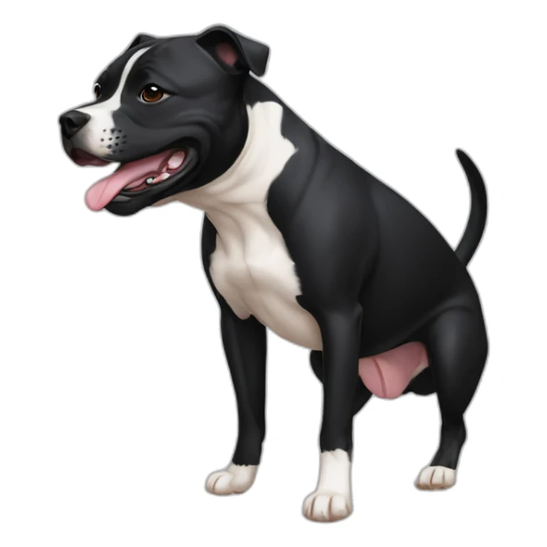 Black Staffordshire bull terrier slipping sticker