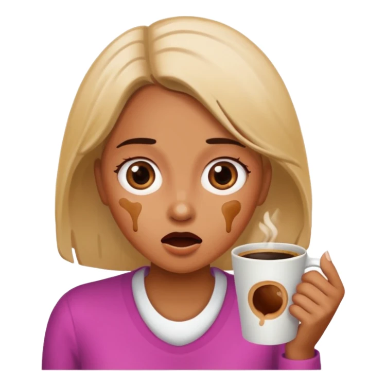 Woman that swallowed her coffee sticker