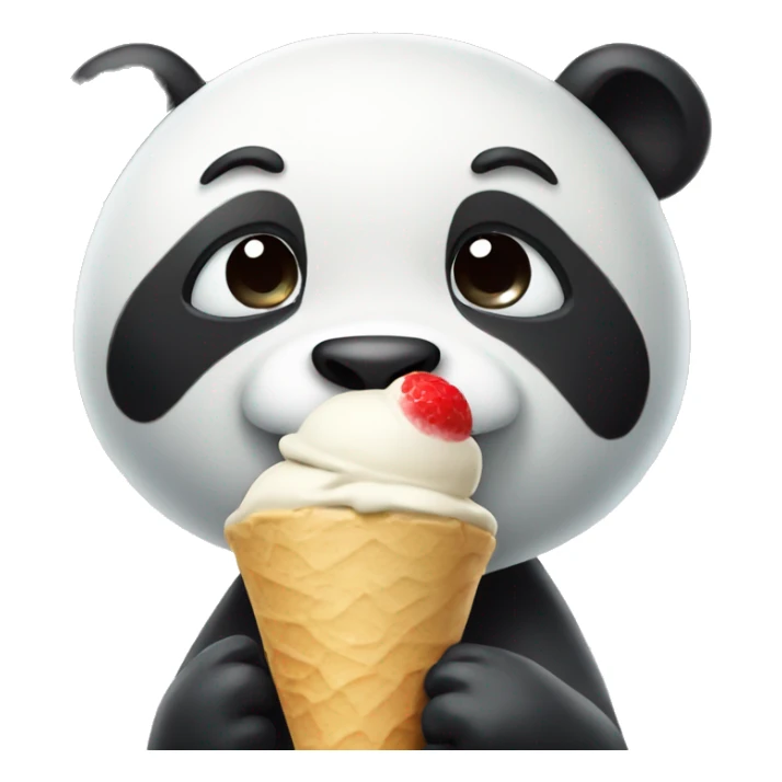 Panda eating ice cream sticker