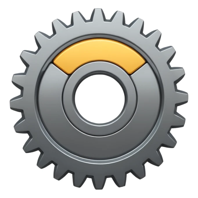 generate a very realistic steel gear sticker