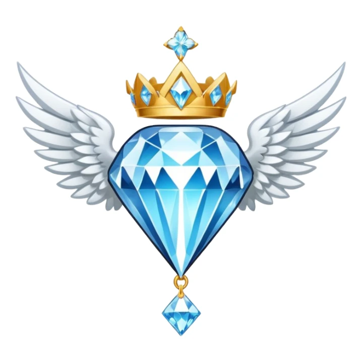 holy diamond emblem with white wings and diamond in the middle sticker