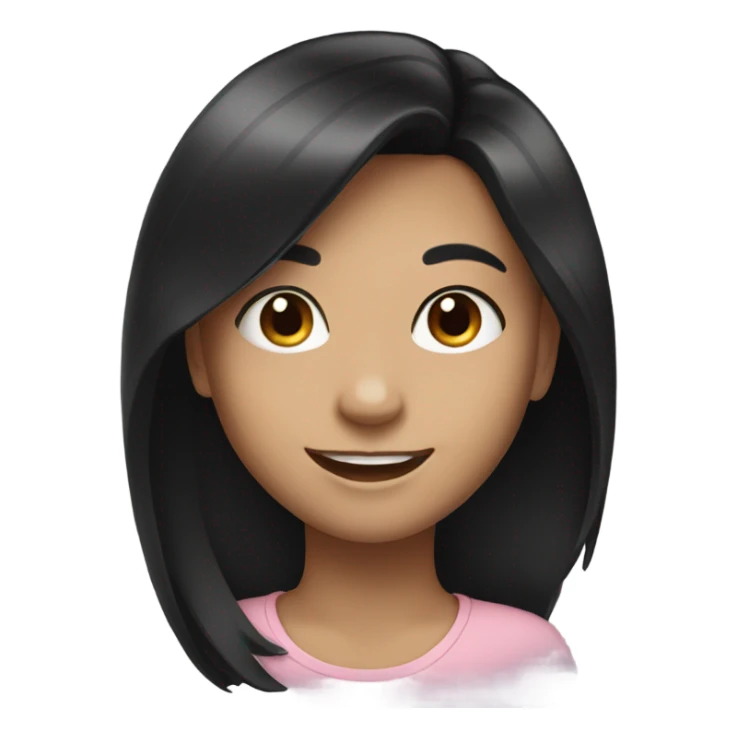 smiling girl with black hair sticker