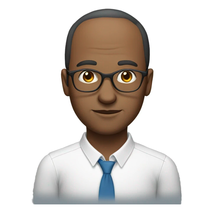 man with receding hairline blue eyes and glasses sticker