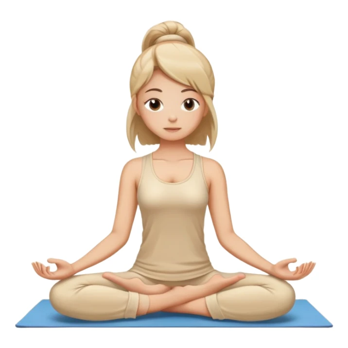 girl does yoga in beige pajamas sticker