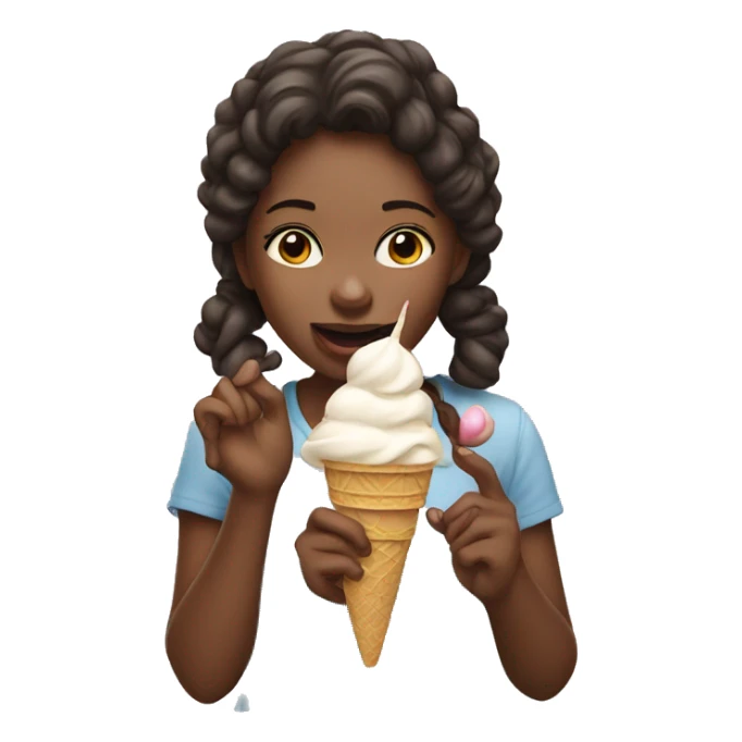 realistic girl eating ice cream sticker