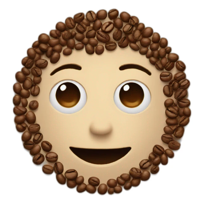 a person speaking made of coffee beans sticker