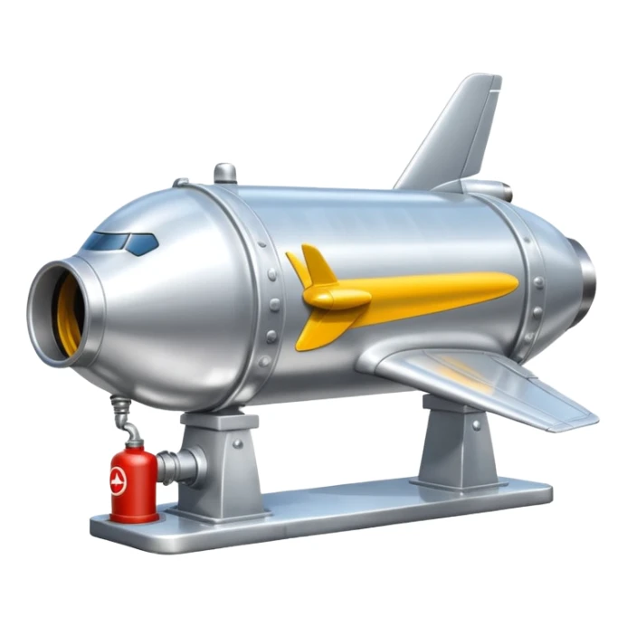 Airplane wing fuel tank being filled with jet fuel from under ground hydrant sticker