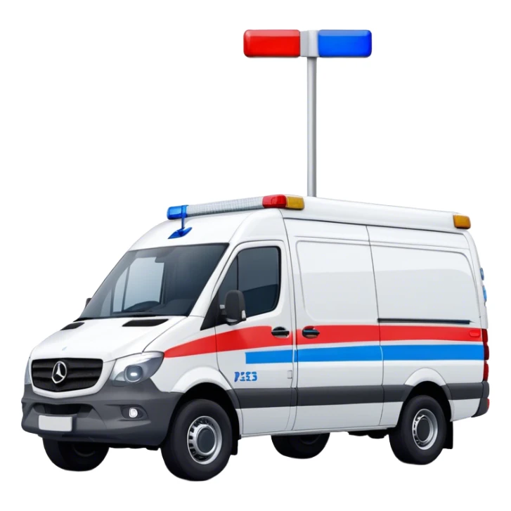 Ambulance - Mercedes-Benz Sprinter (Model Year: 2018) (Iconic Colour: White with red and blue markings) sticker