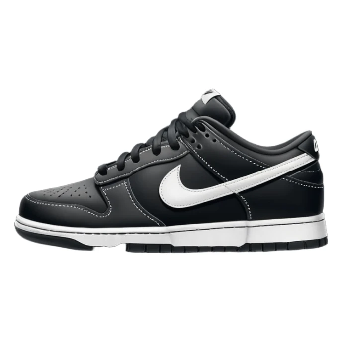I want you to draw a black Nike Dunk Low with the Nike logo facing right

 sticker