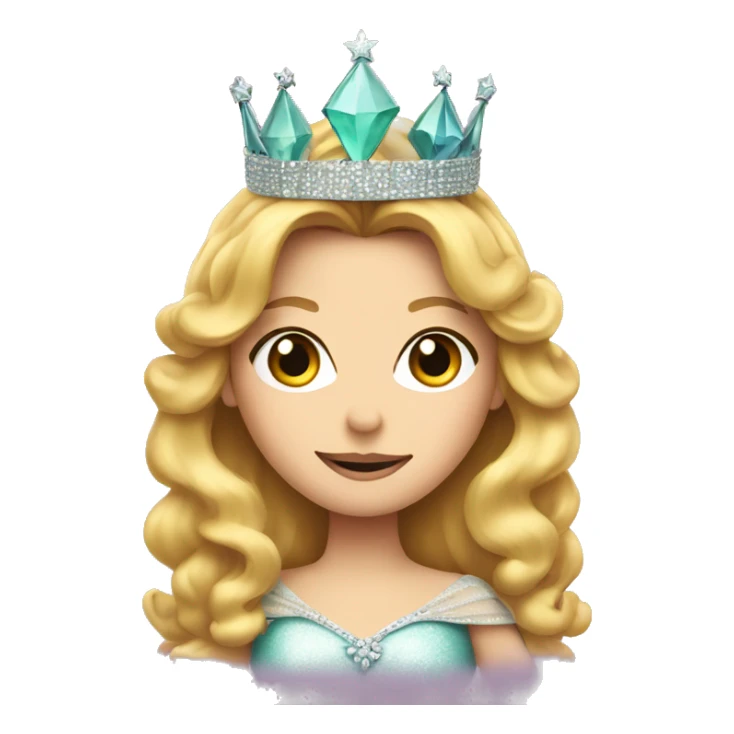 Glinda wearing a crown and holding her wand  sticker