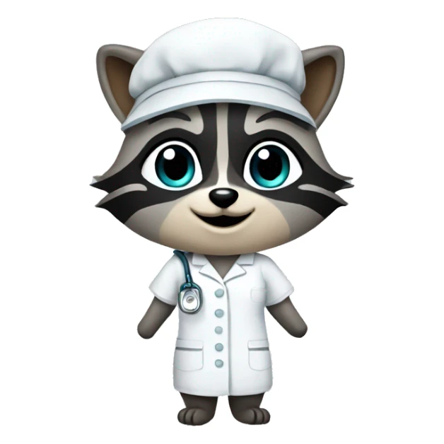 Raccoon nurse sticker
