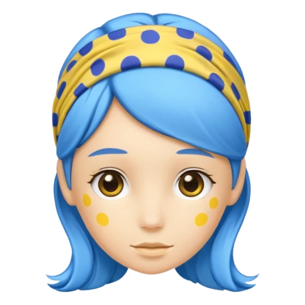 blue hairband with yellow spots sticker