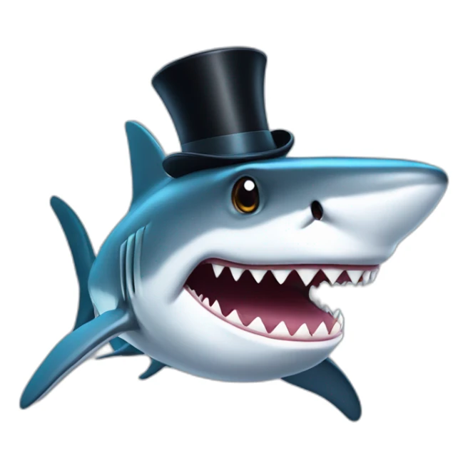 Shark with a top hat sticker