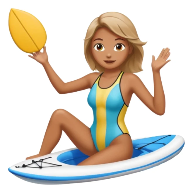 water sports woman along with water sticker