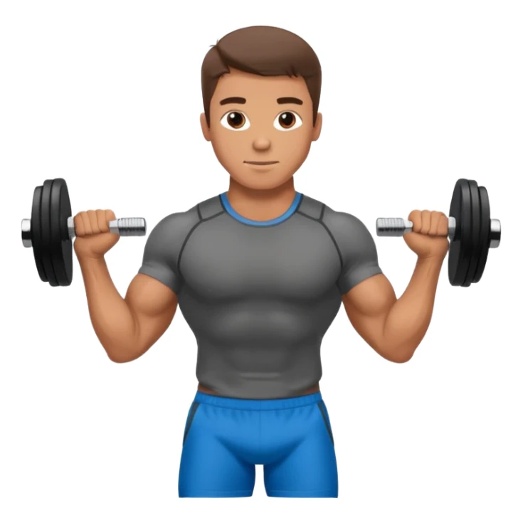 fit man wearing clothes lifting dumbbells,sideways photo sticker