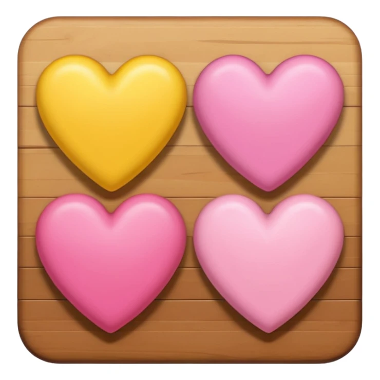 3 hearts : Yellow, Pink and brown heart sticker