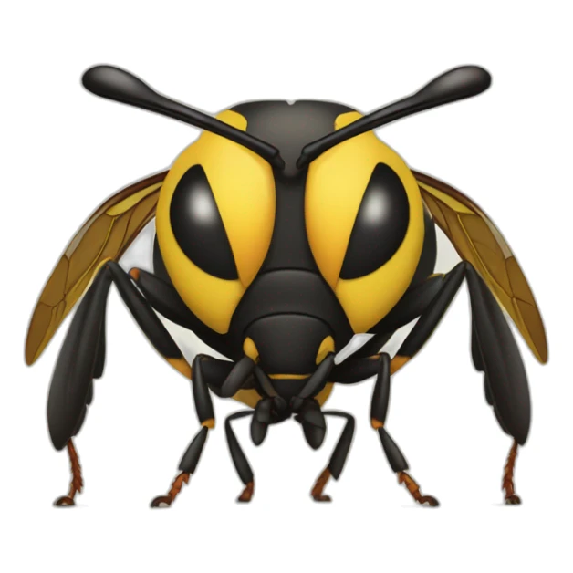 European paper wasp (Polistes dominula) angry sticker