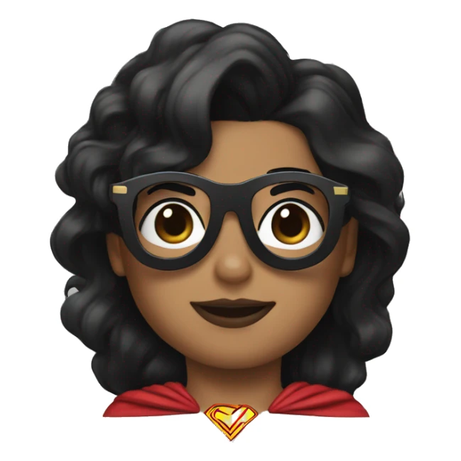 superman with glasses and black wonderwoman sticker