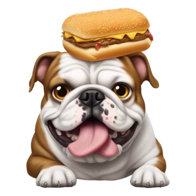 Bulldog francés eat a big macdonalls  sticker