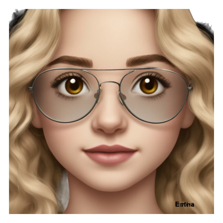 Sabrina Carpenter com óculos de grau estilo aviador transparente  sticker