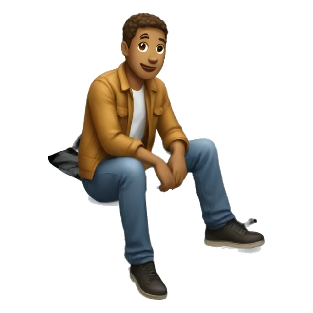 man sitting on top of car sticker