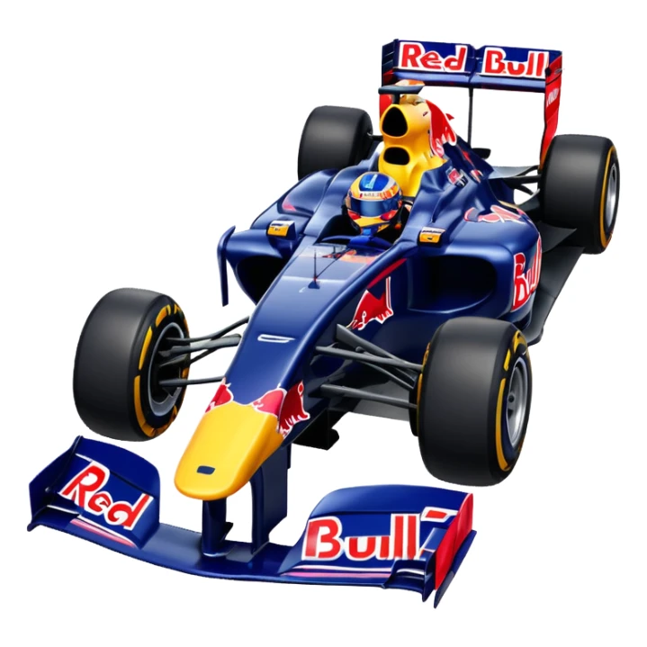 Um carro de fórmula 1 da rede Bull de 2010 com o número 5 no carro sticker