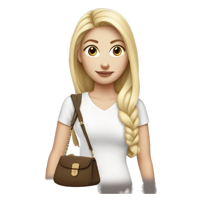 white girl with small purse cross body sticker