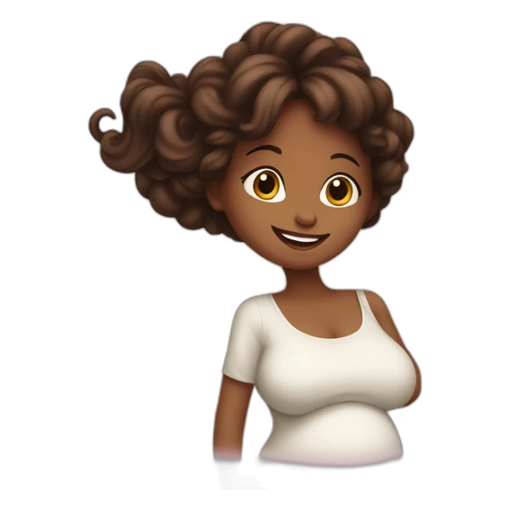 beautiful happy pregnant girl in profile sticker