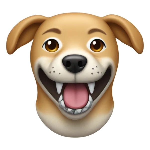 Tan dog with open mouthed shark travel neck pillow sticker