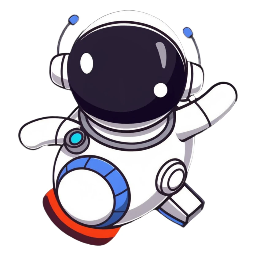 Cute robot transforming into faster upgraded version with upward motion sticker