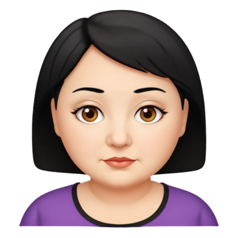 woman 60, brown eyes, very short black hair, chubby sticker