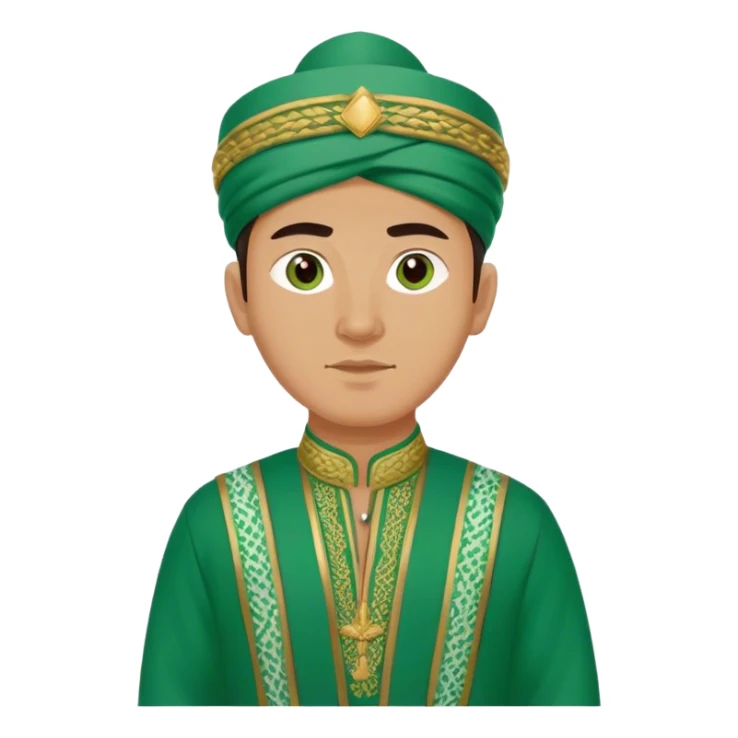 uzbek guy with green national outfit without hat sticker