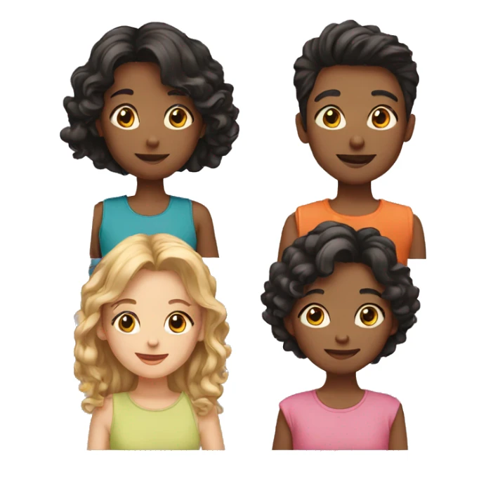 1 boy and 4 girls sticker