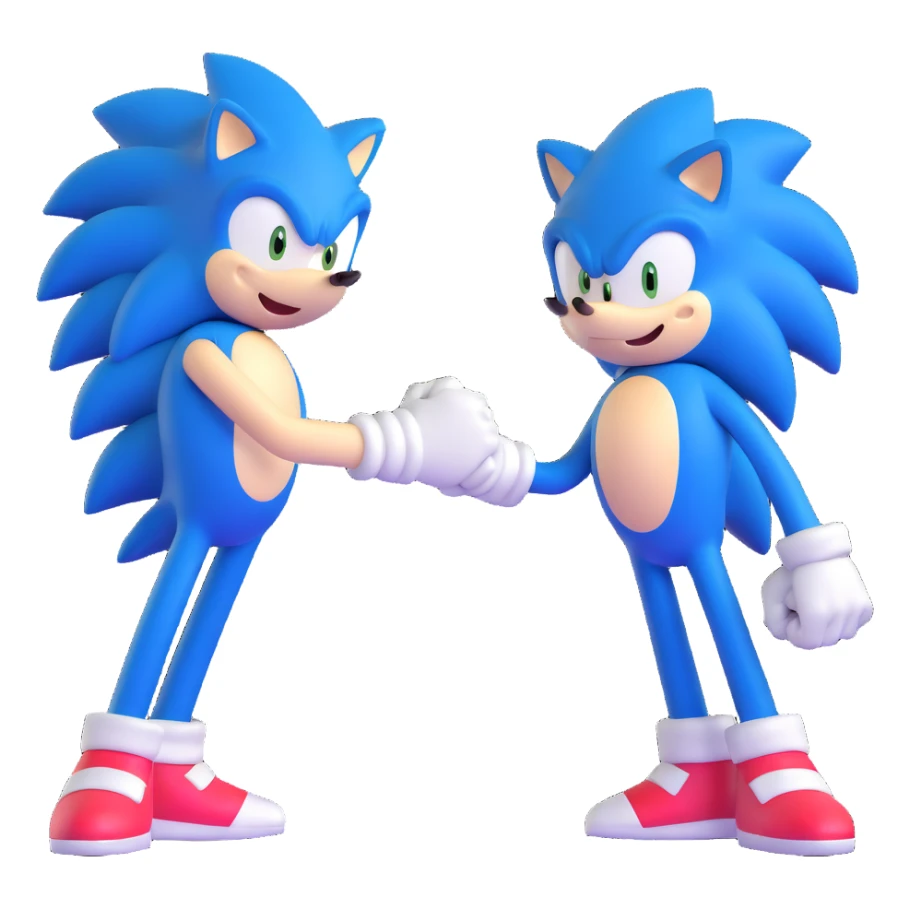 Sonic the Hedgehog and Silver the Hedgehog fist bumping sticker
