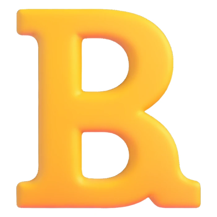 the letter B, microsoft style 3d fluent emoji sticker