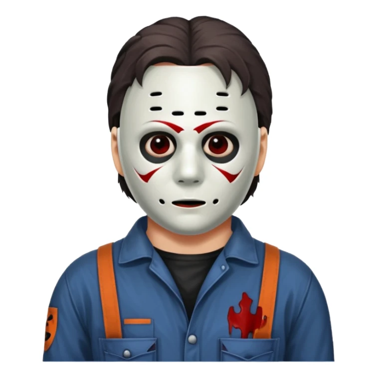 michael myers black eyes in the mask and upper torso sticker